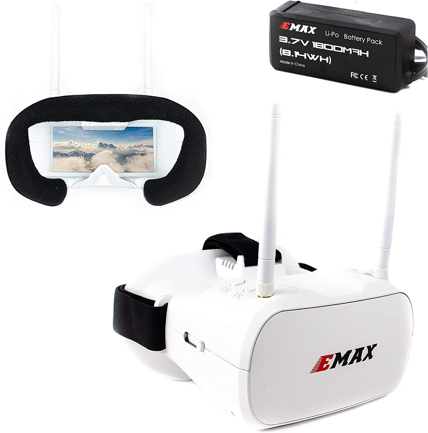 EMAX Transporter FPV Boxed Goggles 5.8G For Racing Drone Diversity Tinyhawk 5 Inch Quads Racing Drone Goggles